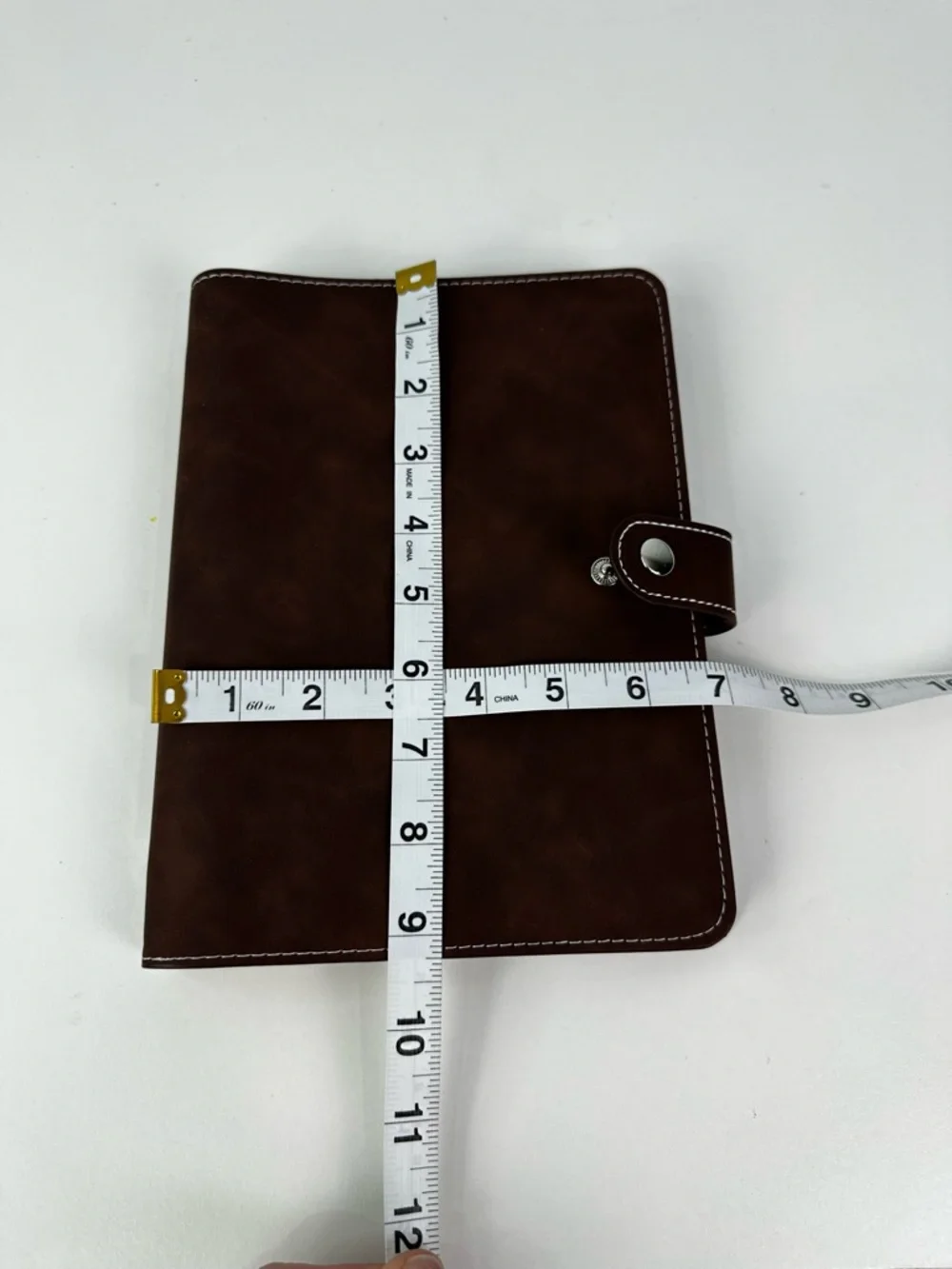 A5 Six Ring Soft Brown Coffee Colored Snap Closure Binder With Clear Pouches